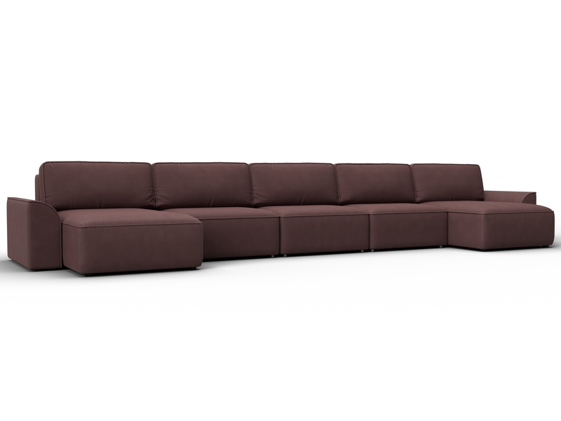 Диван П-образный Лига-048 НПБ МегаЛонг, Замша, JOLY 09 бордовый