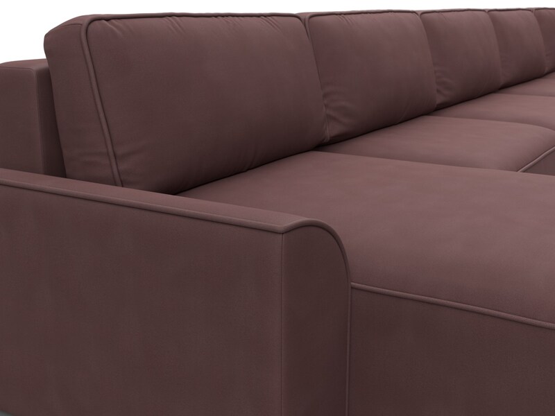 Диван П-образный Лига-048 НПБ МегаЛонг, Замша, JOLY 09 бордовый