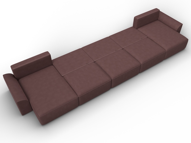 Диван П-образный Лига-048 НПБ МегаЛонг, Замша, JOLY 09 бордовый