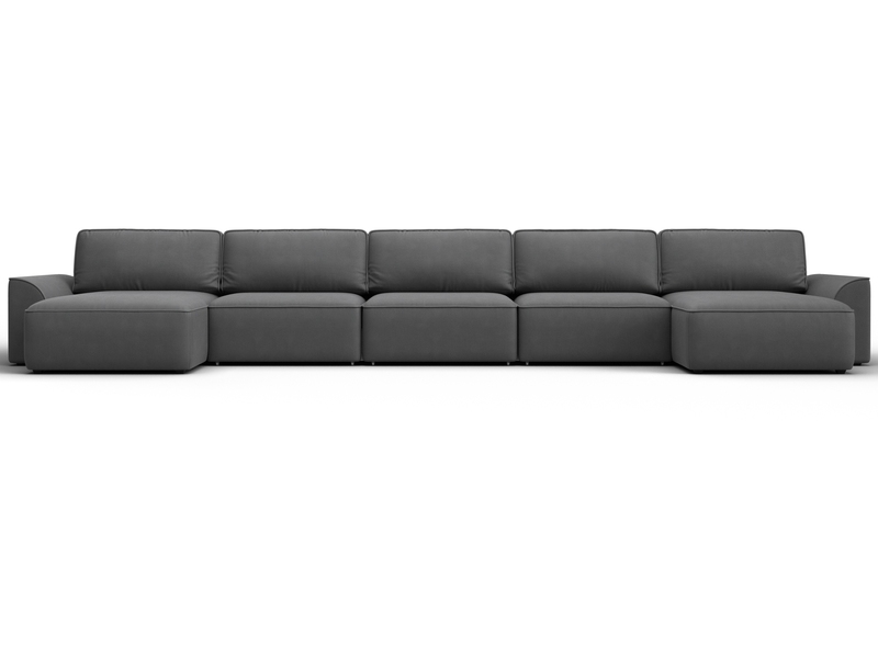 Диван П-образный Лига-048 НПБ МегаЛонг, Замша, JOLY 13 серый