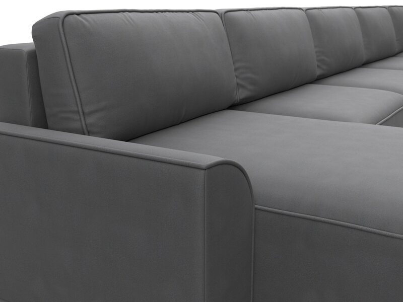 Диван П-образный Лига-048 НПБ МегаЛонг, Замша, JOLY 13 серый