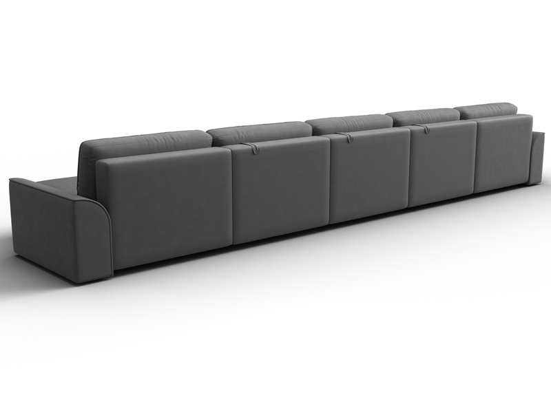 Диван П-образный Лига-048 НПБ МегаЛонг, Замша, JOLY 13 серый