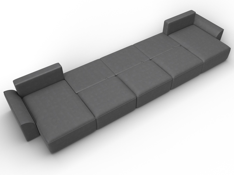 Диван П-образный Лига-048 НПБ МегаЛонг, Замша, JOLY 13 серый