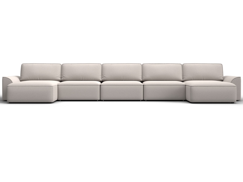 Диван П-образный Лига-048 НПБ МегаЛонг, Замша, JOLY 05 бежевый