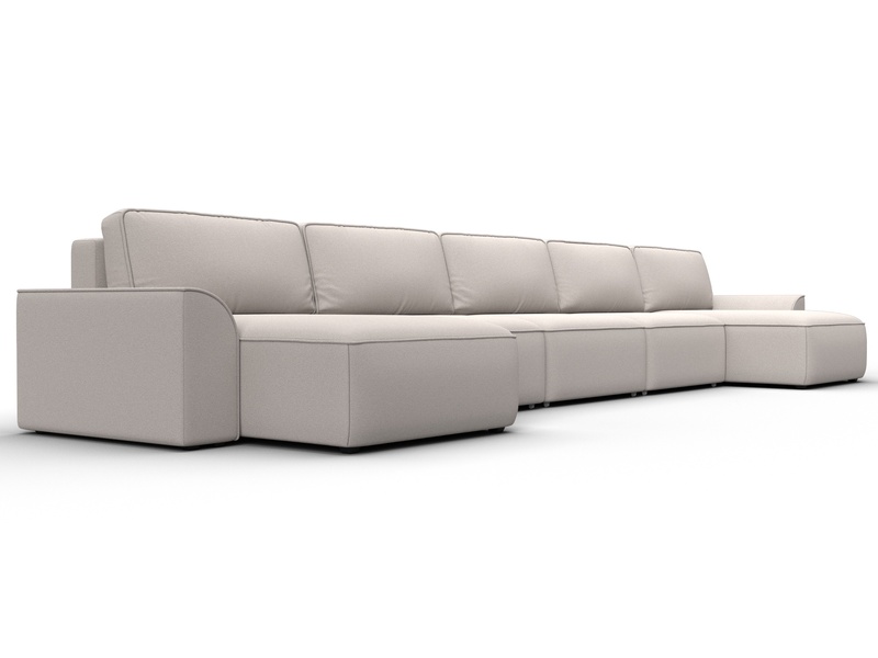 Диван П-образный Лига-048 НПБ МегаЛонг, Замша, JOLY 05 бежевый