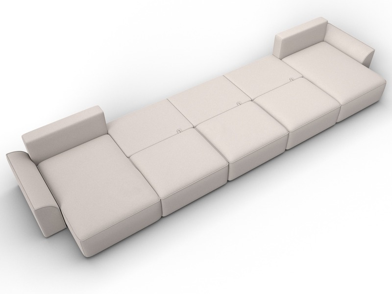 Диван П-образный Лига-048 НПБ МегаЛонг, Замша, JOLY 05 бежевый