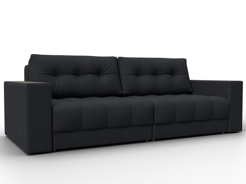 Диван прямой с декором Лига-049 НПБ, Замша, JOLY 16 темно-серый