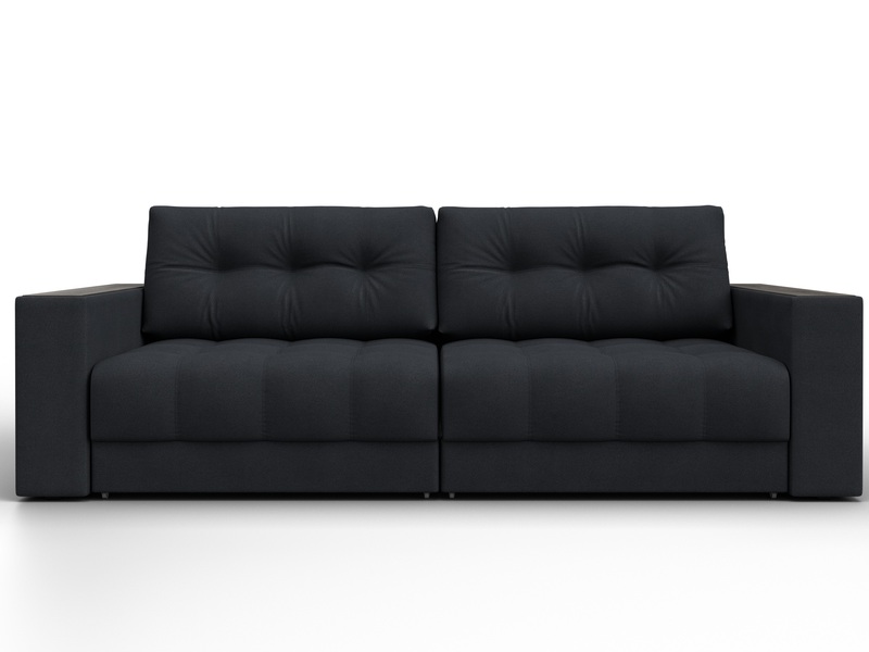 Диван прямой с декором Лига-049 НПБ, Замша, JOLY 16 темно-серый