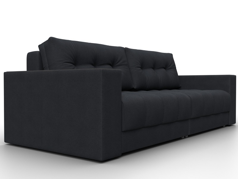 Диван прямой с декором Лига-049 НПБ, Замша, JOLY 16 темно-серый