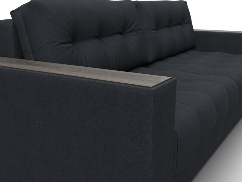 Диван прямой с декором Лига-049 НПБ, Замша, JOLY 16 темно-серый