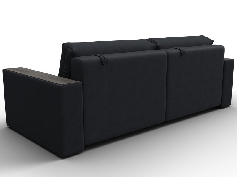 Диван прямой с декором Лига-049 НПБ, Замша, JOLY 16 темно-серый