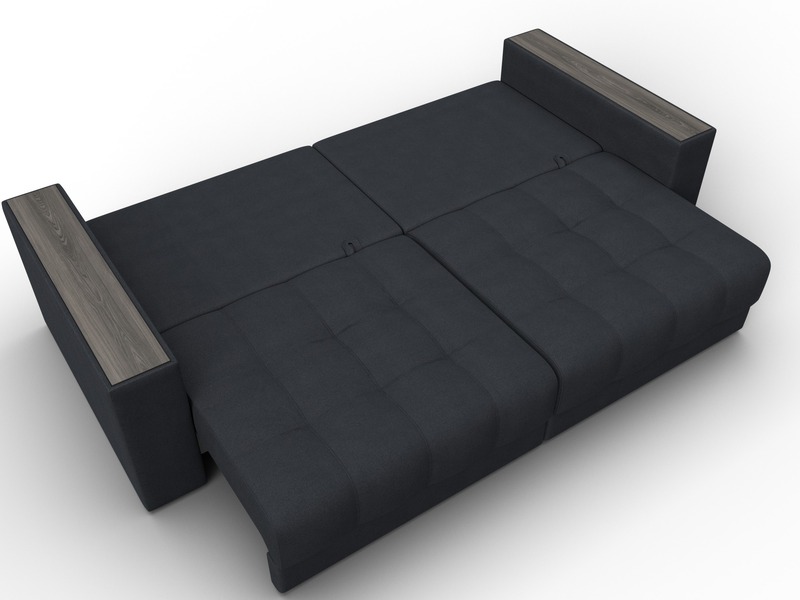 Диван прямой с декором Лига-049 НПБ, Замша, JOLY 16 темно-серый