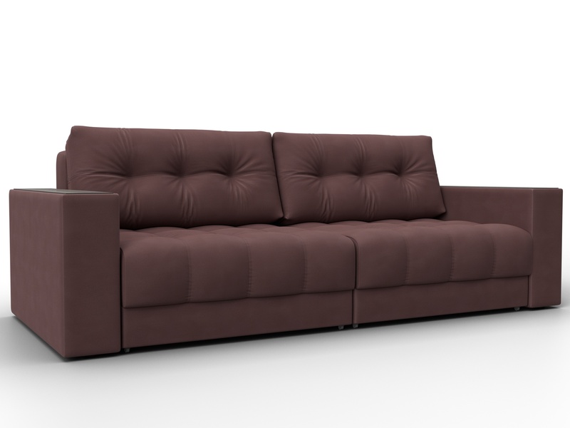 Диван прямой с декором Лига-049 НПБ, Замша, JOLY 09 бордовый