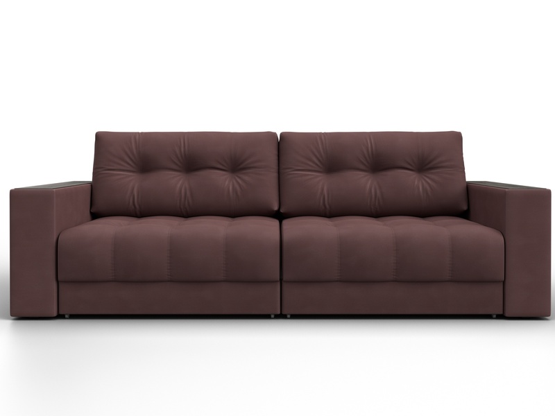 Диван прямой с декором Лига-049 НПБ, Замша, JOLY 09 бордовый