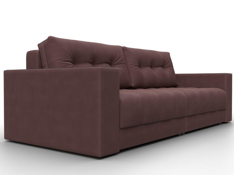 Диван прямой с декором Лига-049 НПБ, Замша, JOLY 09 бордовый