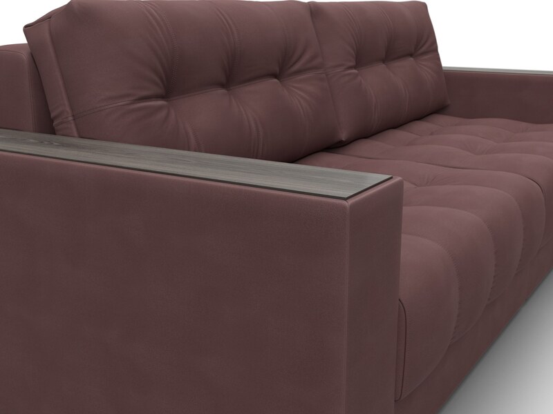 Диван прямой с декором Лига-049 НПБ, Замша, JOLY 09 бордовый