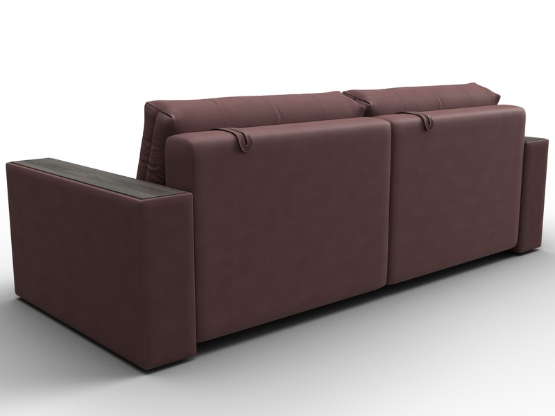 Диван прямой с декором Лига-049 НПБ, Замша, JOLY 09 бордовый