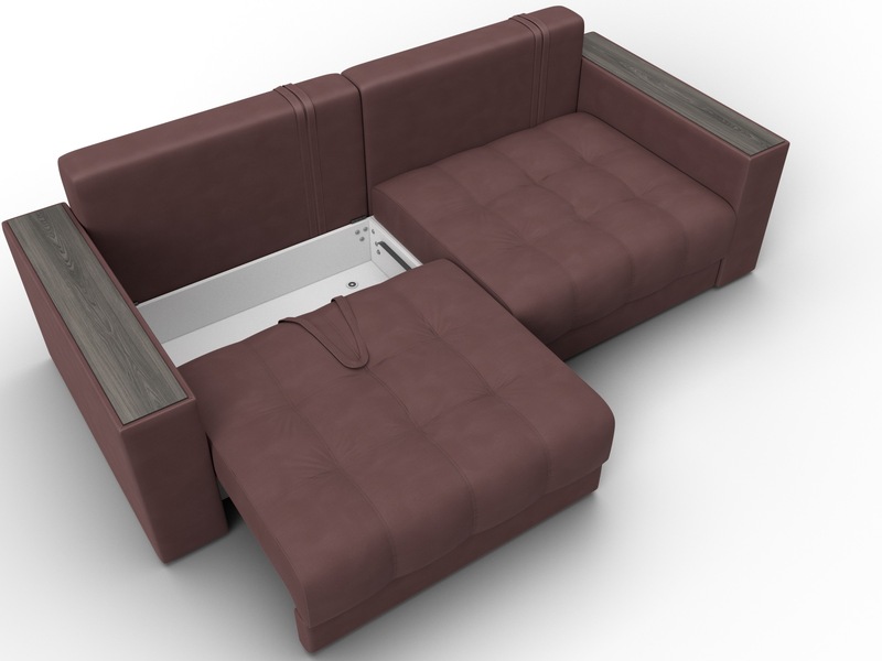 Диван прямой с декором Лига-049 НПБ, Замша, JOLY 09 бордовый