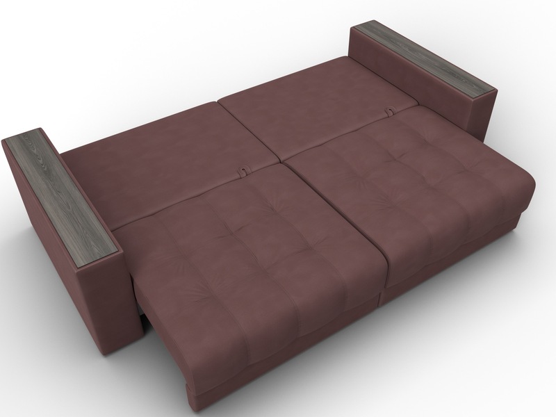 Диван прямой с декором Лига-049 НПБ, Замша, JOLY 09 бордовый