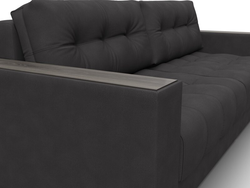 Диван прямой с декором Лига-049 НПБ, Замша, JOLY 08 коричневый