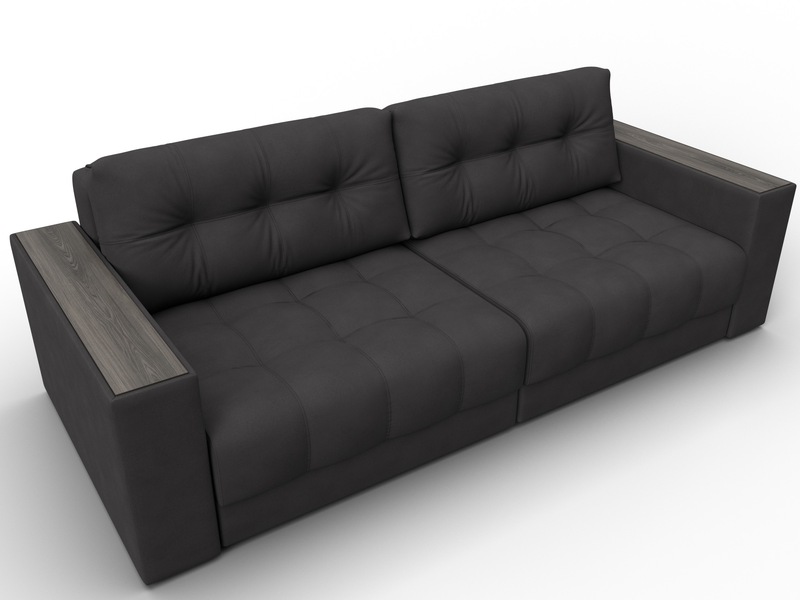 Диван прямой с декором Лига-049 НПБ, Замша, JOLY 08 коричневый