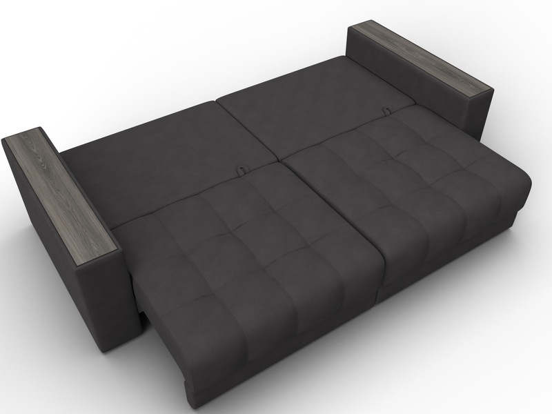 Диван прямой с декором Лига-049 НПБ, Замша, JOLY 08 коричневый