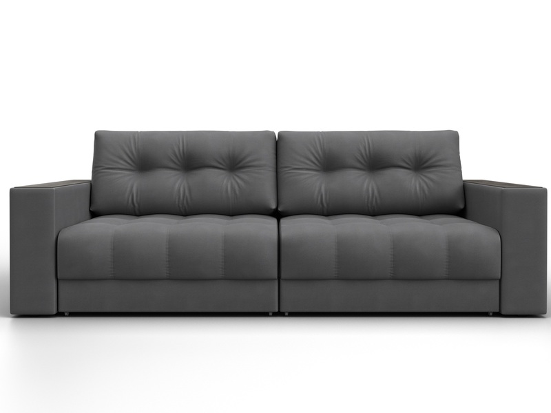 Диван прямой с декором Лига-049 НПБ, Замша, JOLY 13 серый