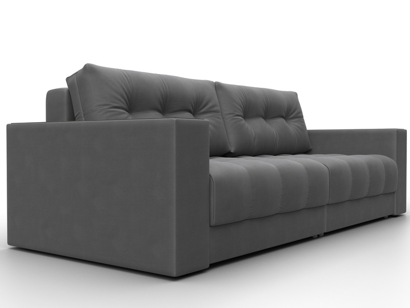 Диван прямой с декором Лига-049 НПБ, Замша, JOLY 13 серый