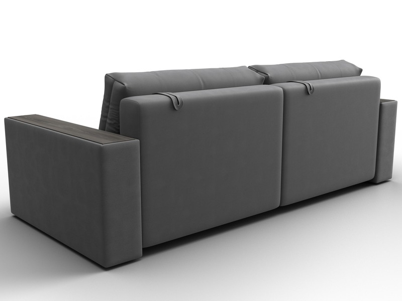 Диван прямой с декором Лига-049 НПБ, Замша, JOLY 13 серый