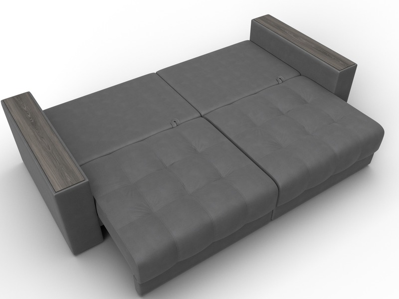 Диван прямой с декором Лига-049 НПБ, Замша, JOLY 13 серый