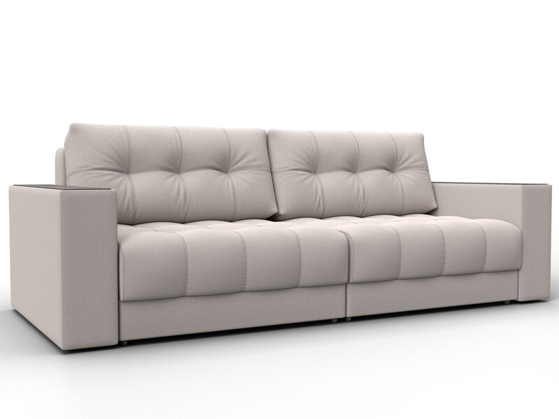 Диван прямой с декором Лига-049 НПБ, Замша, JOLY 05 бежевый