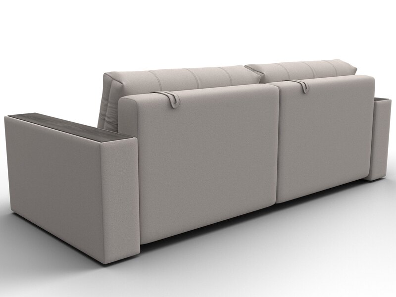 Диван прямой с декором Лига-049 НПБ, Замша, JOLY 05 бежевый