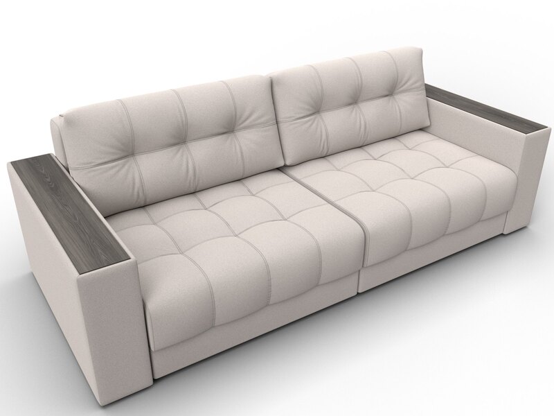 Диван прямой с декором Лига-049 НПБ, Замша, JOLY 05 бежевый