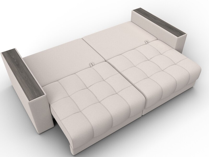 Диван прямой с декором Лига-049 НПБ, Замша, JOLY 05 бежевый