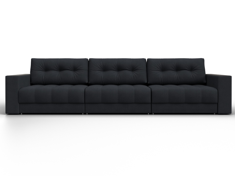 Диван прямой с декором Лига-049 НПБ Лонг, Замша, JOLY 16 темно-серый