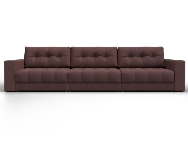 Диван прямой с декором Лига-049 НПБ Лонг, Замша, JOLY 09 бордовый