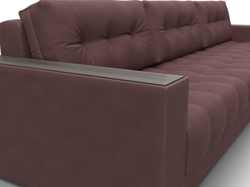 Диван прямой с декором Лига-049 НПБ Лонг, Замша, JOLY 09 бордовый
