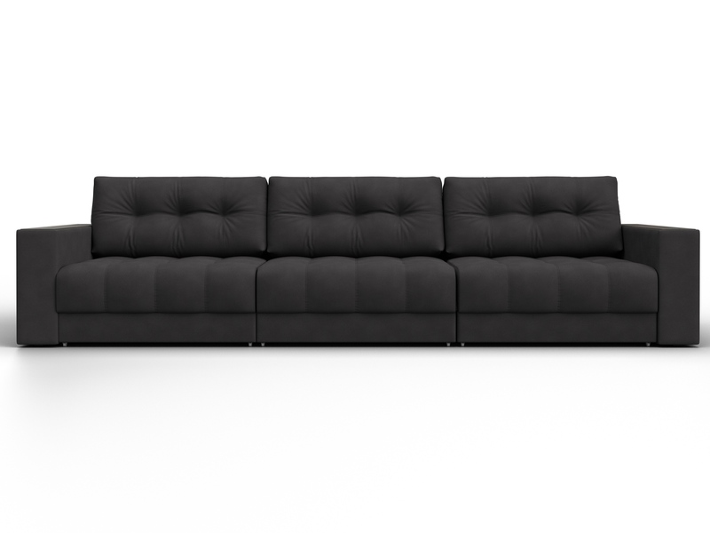 Диван прямой с декором Лига-049 НПБ Лонг, Замша, JOLY 08 коричневый