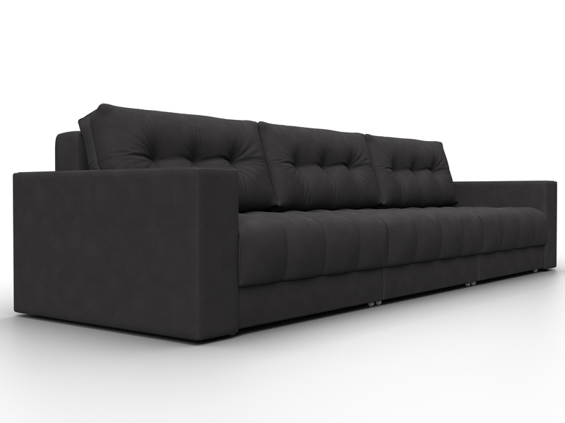 Диван прямой с декором Лига-049 НПБ Лонг, Замша, JOLY 08 коричневый