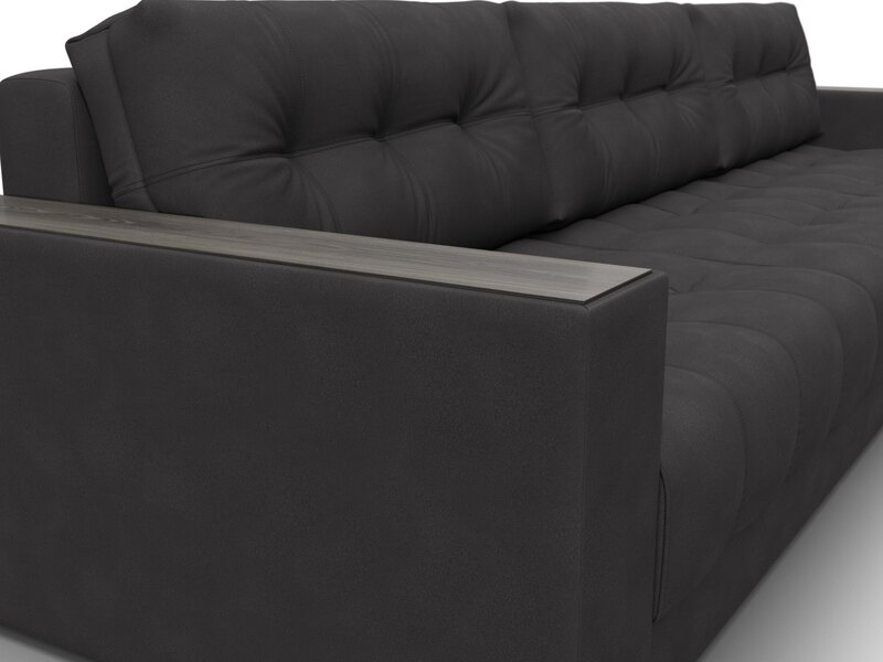 Диван прямой с декором Лига-049 НПБ Лонг, Замша, JOLY 08 коричневый