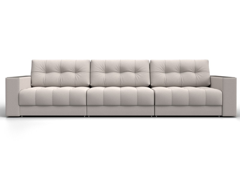 Диван прямой с декором Лига-049 НПБ Лонг, Замша, JOLY 05 бежевый