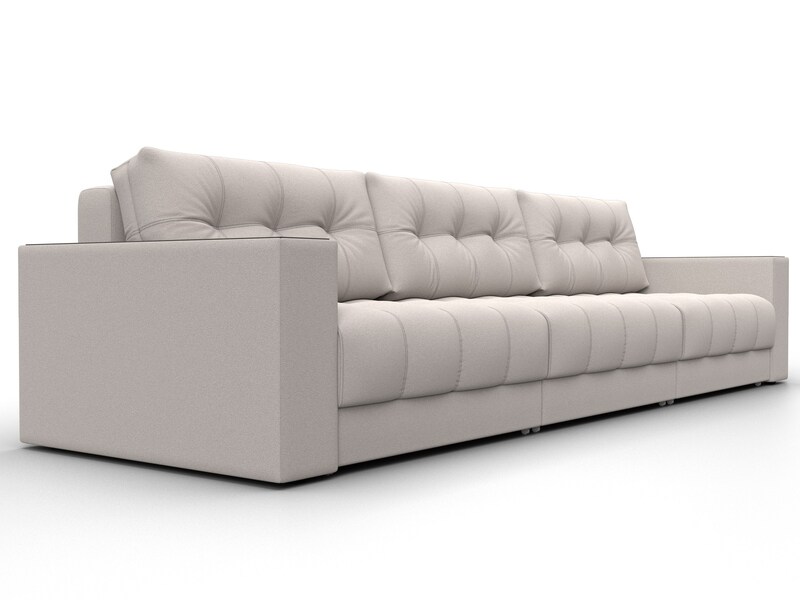 Диван прямой с декором Лига-049 НПБ Лонг, Замша, JOLY 05 бежевый