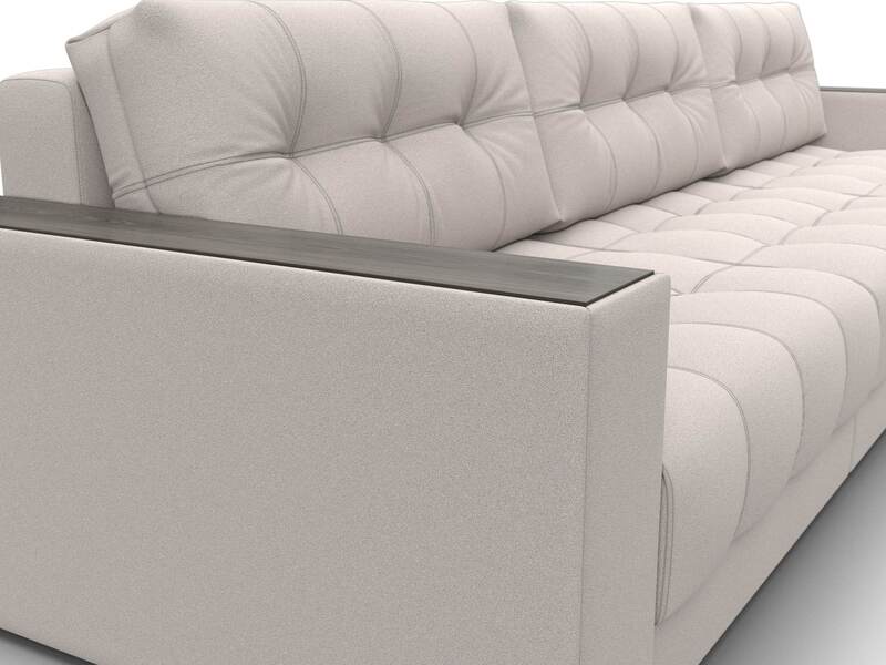 Диван прямой с декором Лига-049 НПБ Лонг, Замша, JOLY 05 бежевый