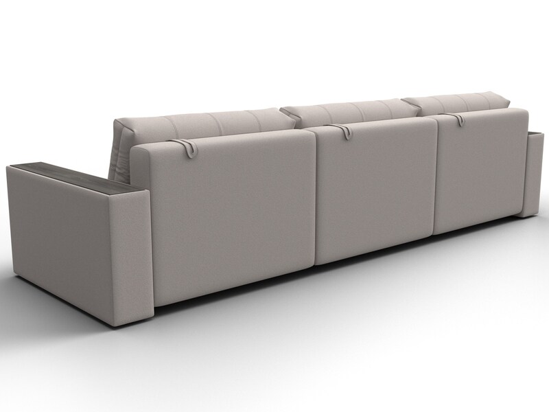 Диван прямой с декором Лига-049 НПБ Лонг, Замша, JOLY 05 бежевый