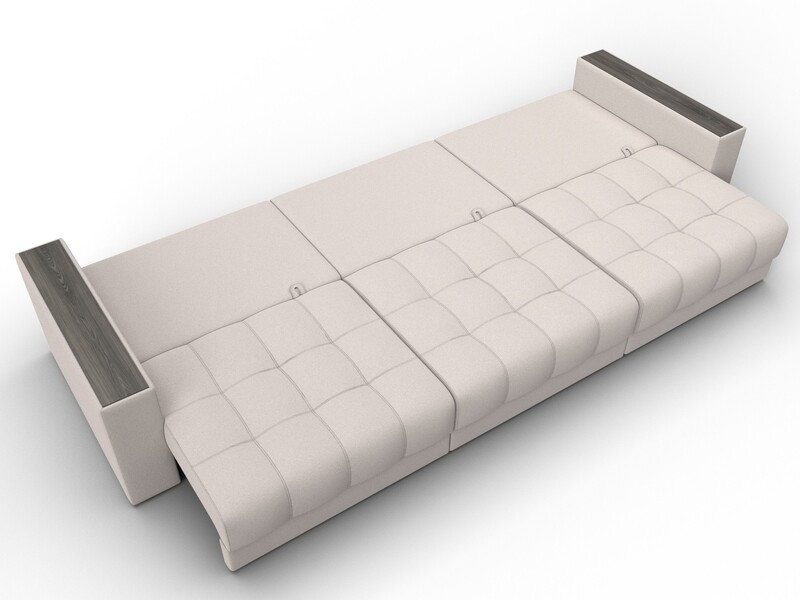 Диван прямой с декором Лига-049 НПБ Лонг, Замша, JOLY 05 бежевый