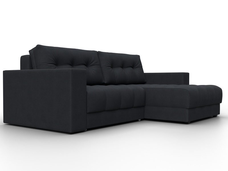 Диван угловой с декором Лига-049 НПБ, Замша, JOLY 16 темно-серый