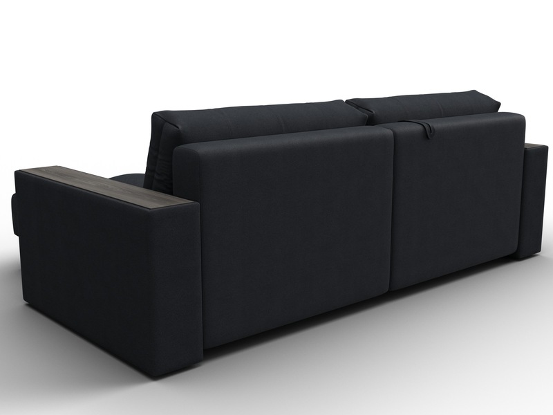 Диван угловой с декором Лига-049 НПБ, Замша, JOLY 16 темно-серый