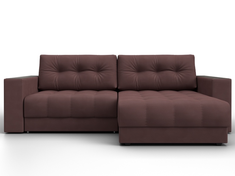 Диван угловой с декором Лига-049 НПБ, Замша, JOLY 09 бордовый