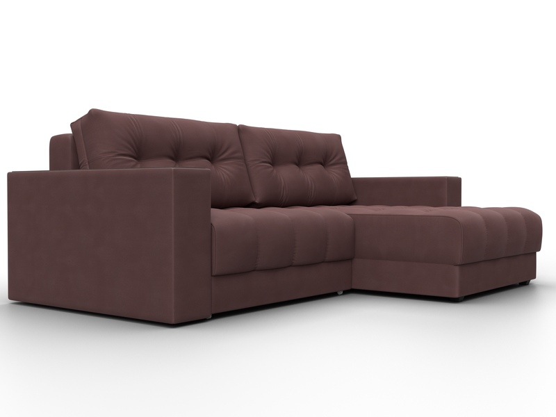 Диван угловой с декором Лига-049 НПБ, Замша, JOLY 09 бордовый