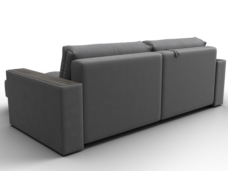 Диван угловой с декором Лига-049 НПБ, Замша, JOLY 13 серый